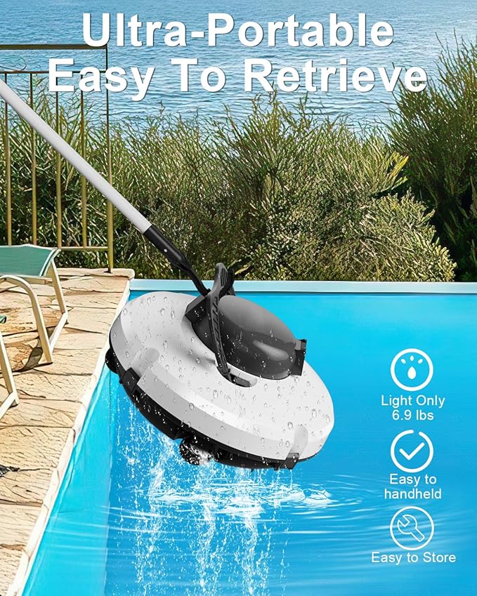 GMAPLAE Cordless Pool Vacuum for Above Ground Pool, Robotic Pool Cleaner with Dual Motors Strong Suction, 120 Mins Runtime, Auto-Parking, Pool Cleaner Robot for Inground Flat Pools Up to 1000 Sq.Ft - Image 7