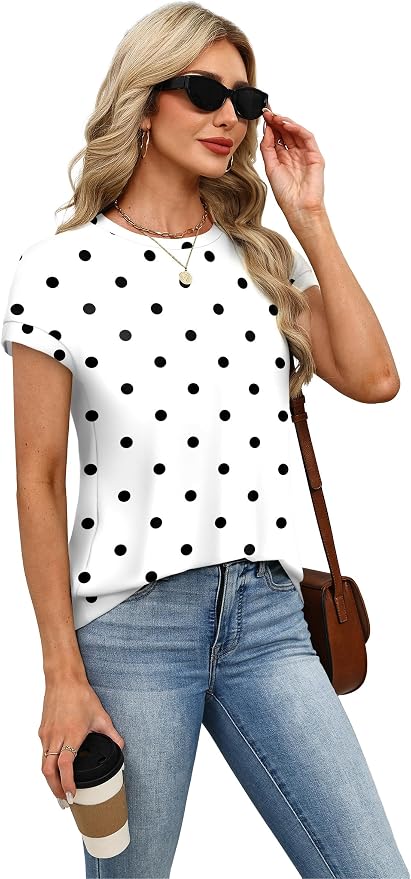 Alaroo Womens Summer Tops Short Sleeve Shirts Crew Neck Tshirt Cute Trendy Tunic Blouses (S-3XL) - Image 4