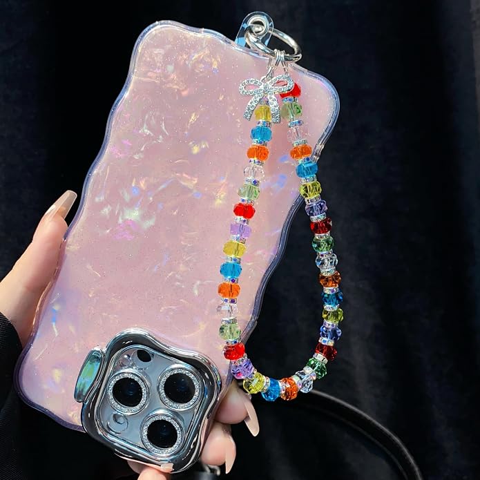 Phone Charm with Beaded Crystals, Anti-Theft Phone Strap, Hands-Free & Detachable Cellphone Lanyard, Cellphone Chain Wristlet with Tether Tab - Image 3