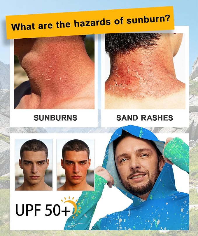 ZITY Men's Sun Protection Shirts Long Sleeve Rash Guard Hoodie UV UPF 50+ Fishing Running Athletic Sweatshirts - Image 4