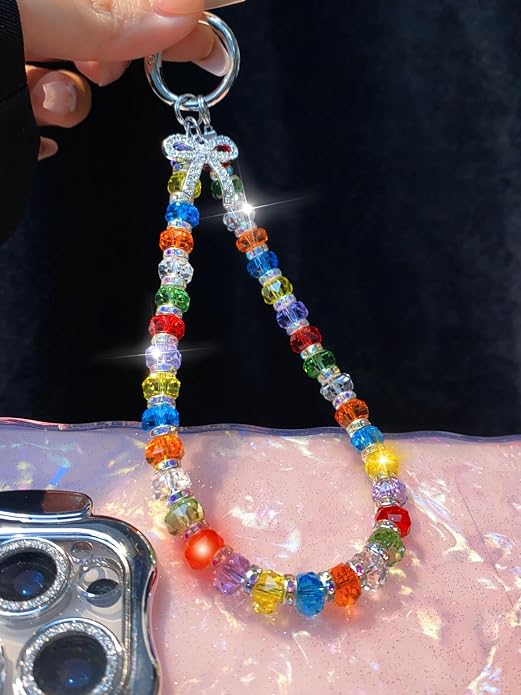 Phone Charm with Beaded Crystals, Anti-Theft Phone Strap, Hands-Free & Detachable Cellphone Lanyard, Cellphone Chain Wristlet with Tether Tab - Image 4