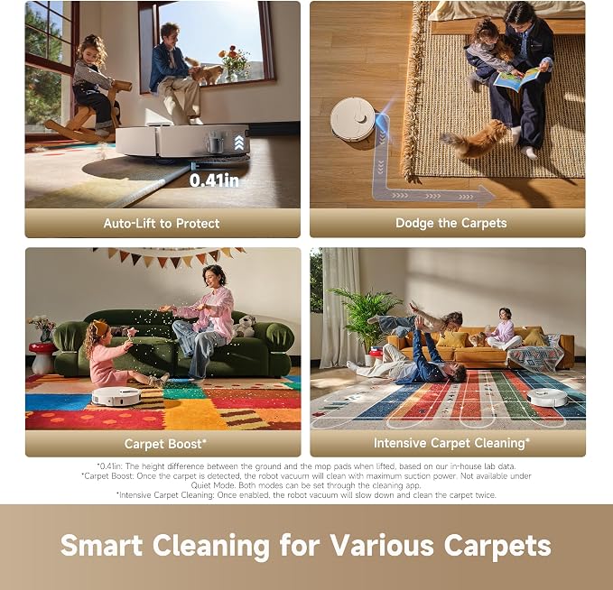 dreame D30 Ultra CE Robot Vacuum and Mop, 25,000Pa Powerful Suction | 0.41in Mop Lifting, Multifunctional Base Station, Auto Dust Emptying & Mop Self-Cleaning, Smart Obstacle Avoidance, White - Image 7