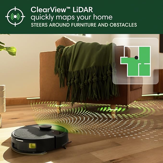 iRobot Roomba 105 Combo Robot Vacuum & Mop - Easy to use, Intense Power-Lifting Suction, LiDAR Navigation, Multiple Cleaning Modes, Avoids Mopping Carpets, Self-Charging | 70x Suction, Clearview Lidar Mapping, Vac and Mop Modes, Carpet-Detect Avoids Rugs - Image 5