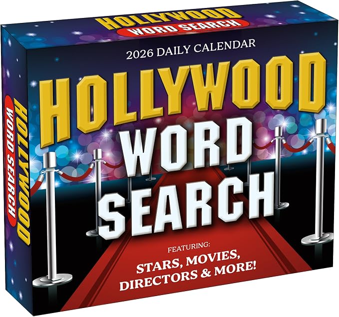 Hollywood Word Search 2026 Daily Desk Calendar: Boxed Page-a-Day Puzzle Calendar with Day-to-Day Word Searches on Movies, Stars & Pop Culture by SellersPublishingInc