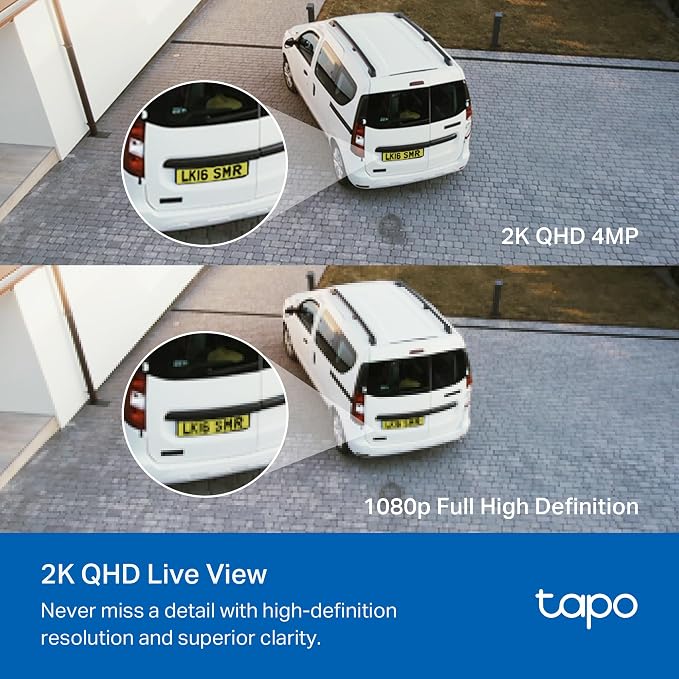 Tapo 2K+ Outdoor Wired Floodlight Security Camera - 2800 Lm Dimmable, Motion Activated, Person & Vehicle Detection, 24/7 Recording, Subscription-Free Local Storage or Optional Cloud, C720 - Image 4