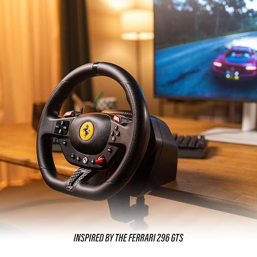 Thrustmaster T98 X Ferrari Licensed Racing Wheel & Pedal Set - XBOX & PC | 240-degree rotation, bungee-cord resistance, paddle shifters, 3 driving modes, Hall-Effect sensors, tool-free desk clamp - Image 2