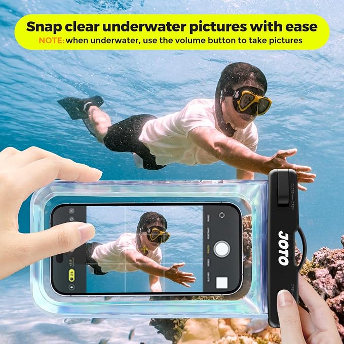 JOTO Up to 7" Universal Waterproof Phone Case for iPhone 16 15 14 13 Plus Pro Max, IPX8 Cellphone Dry Bag 12 11 Pro Max XR X 8 7 6S Plus SE, Galaxy S23 S22 S21 S20+ S20 S10 Plus Note, Pixel -Sparkle - Image 3