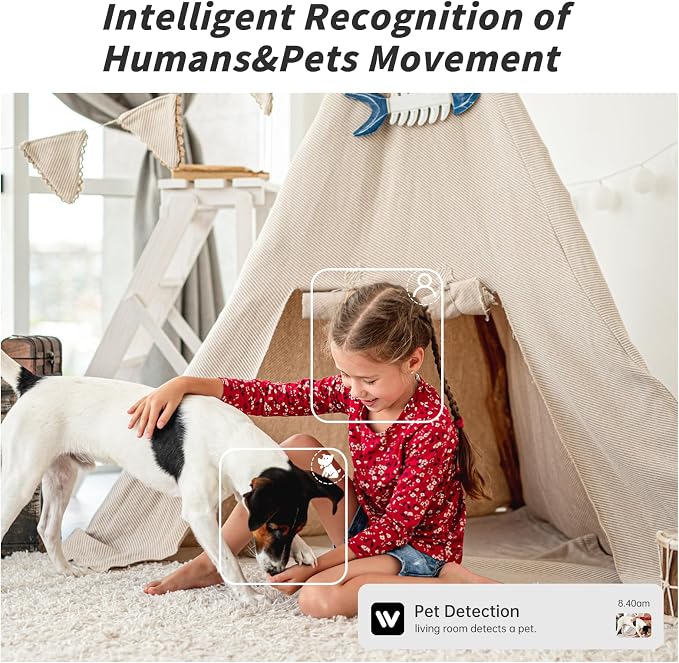 GBIUT Indoor Camera 5G&2.4G WiFi Cameras for Home Security Instant 911 Alert, 360° Pan/Tilt Baby Monitor/Dog/Pet Camera AI Motion Detection Night Vision, Speaker, US Cloud Storage (1-Pack) - Image 2