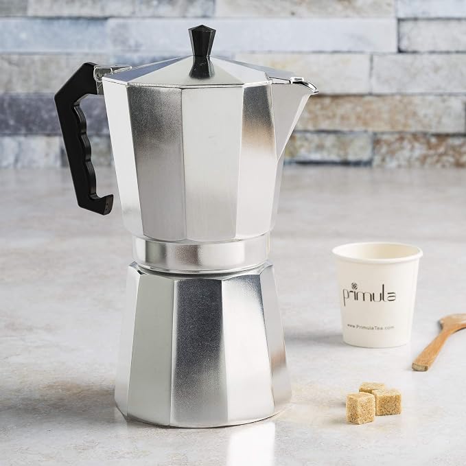 Primula Classic Stovetop Espresso and Coffee Maker, Moka Pot for Italian and Cuban Café Brewing, Greca Coffee Maker, Cafeteras, 12 Espresso Cups, Silver - Image 10