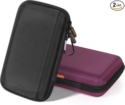 Shockproof Hard Shell Carrying Case, 2 Colors | Larger Capacity Storage Pouch, For GPS, External Hard Drive, Power Bank, Charger, Cable by GLCON