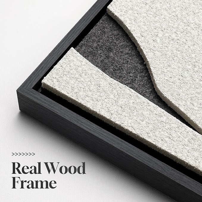 Large 3D Textured Framed Black and White Abstract Wall Art for Living Room, 3 Piece Modern Artwork for Walls, Minimalist Black White Texture Paintings for Hallway Office Wall Decor 24x36 In - Image 6