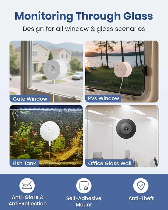 2K Window Camera, WiFi 6 Indoor Camera for Home Security, Full-Color Night Vision, Motion Detection, Anti-Glare Through Glass, No Drill, 24/7 Recording, Renter-Friendly - Image 4