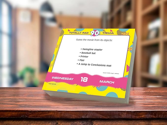Totally Rad 90s Trivia 2026 Daily Desk Calendar: Boxed Page-a-Day Throwback Quiz Calendar with Day-to-Day Pop Culture, Games & Iconic 90s Moments - Image 4
