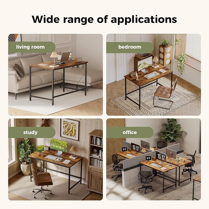 Mericonia 32x16 Inch Computer Desk, 0.6" Thick Small Office Table | Modern Simple Style, Small Study & Writing Table for Home Bedroom Work, Brown - Image 5