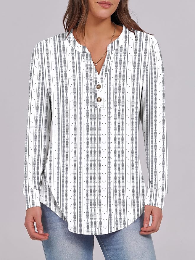 ANRABESS Women's Long Sleeve Shirts 2026 Spring Fashion Dressy Casual Tops Trendy Henley Blouses Cute Work Outfits Clothes - Image 4