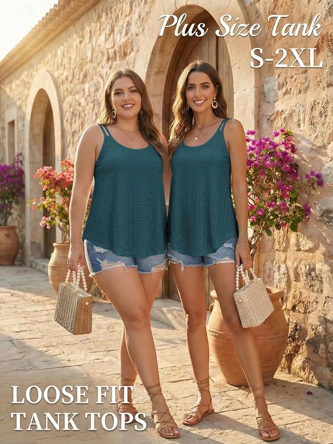 ATHMILE Women's Tank Tops Sleeveless Summer Top Spaghetti Strap Spring Shirt Loose Fit Beach Vacation 2026 Casual - Image 5