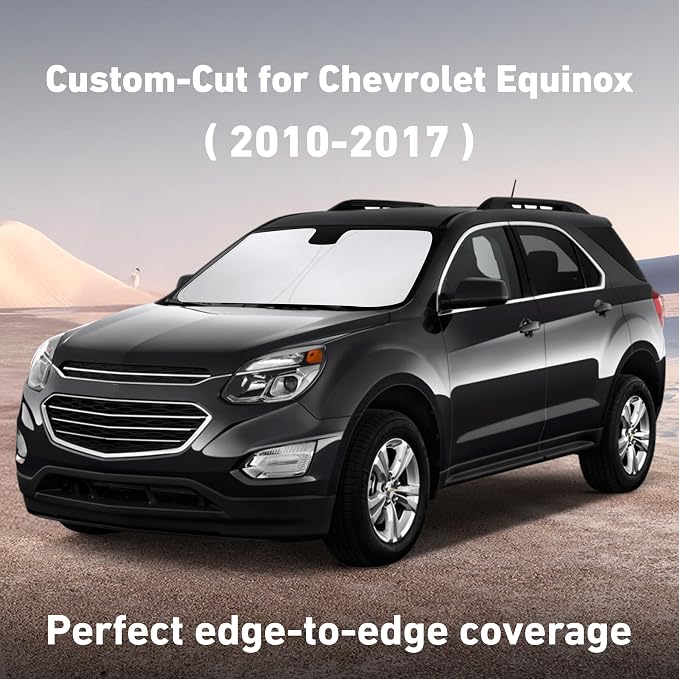 EcoNour Windshield Sunshade Compatible for Chevrolet Equinox 2010-2015 2016 2017, Sun Visor for Front Windshield & Window Sun Shade Cover, UV Heat Blocker & Protector, Car Accessories - Image 2