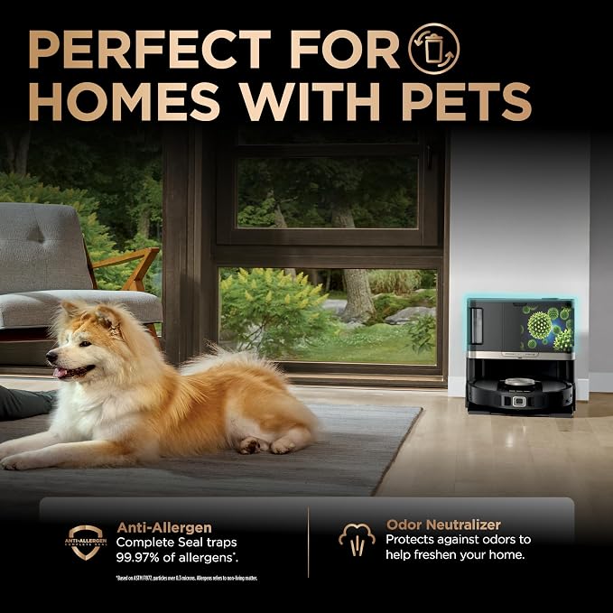 Shark Robot Vacuum & Mop Combo, PowerDetect NeverTouch Pro, Self-Emptying, Self-Refill with Self-Clean Pad Wash & Dry, 60-Day Debris Capacity, 30-Day Refill Tank, 5 Technologies, Black, AV2800ZEBK - Image 5