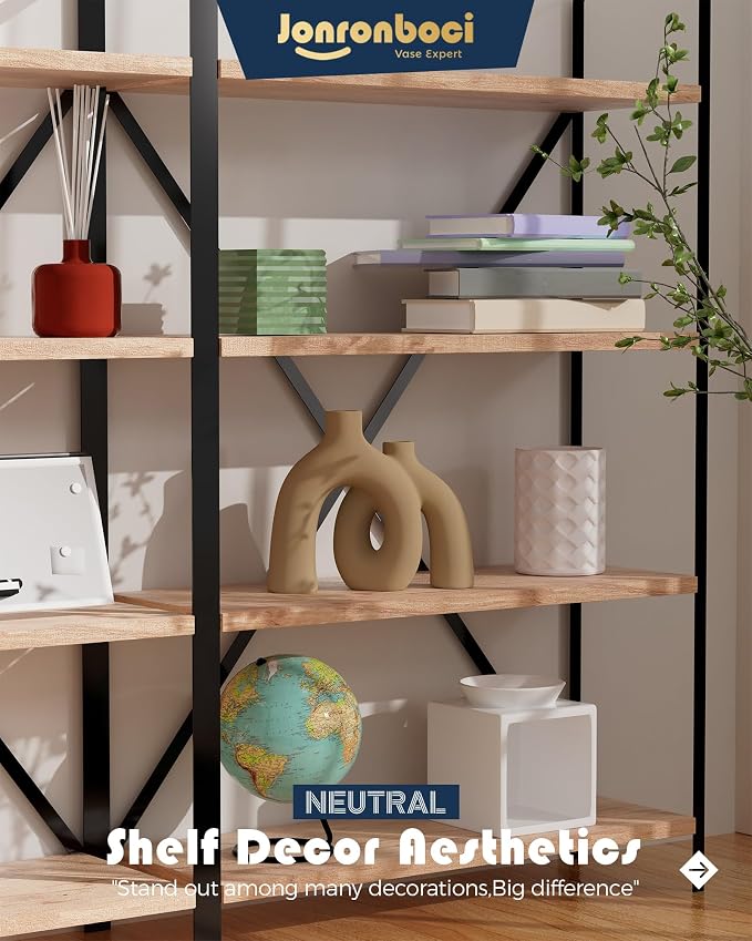 Hug Donut Decorative Vase Set - Tan Modern Rustic Farmhouse Style Vases Home Decor,Matte Ceramic Decorations for Living Room Shelf, Bookshelf Mantle Entryway Table Centerpiece or Console Décor(Brown) - Image 6