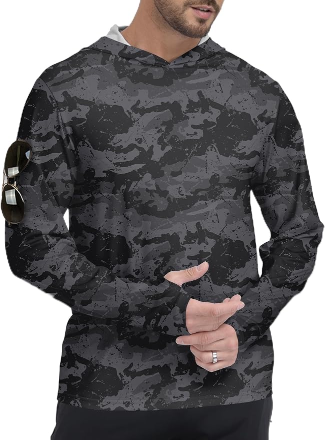 ZITY Men's Sun Protection Shirts Long Sleeve Rash Guard Hoodie UV UPF 50+ Fishing Running Athletic Sweatshirts by ZITY