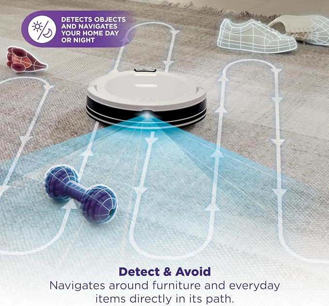 Shark Navigator | Robot Vacuum Cleaner with Powerful Suction for Pet Hair, Rugs, Carpets & Hard Floors | Bagless Self-Empty Base | 30-Day Capacity | SmartPath LiDAR Navigation | White | AV2110S ​ - Image 6