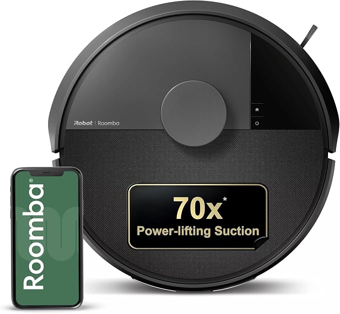 iRobot Roomba 105X Robot Vacuum, Smart LiDAR Mapping, 70X Power‑Lifting Suction, Custom Room Cleaning, App & Voice Control, Auto Recharge, Great for Homes with Pets & Kids by Unknown