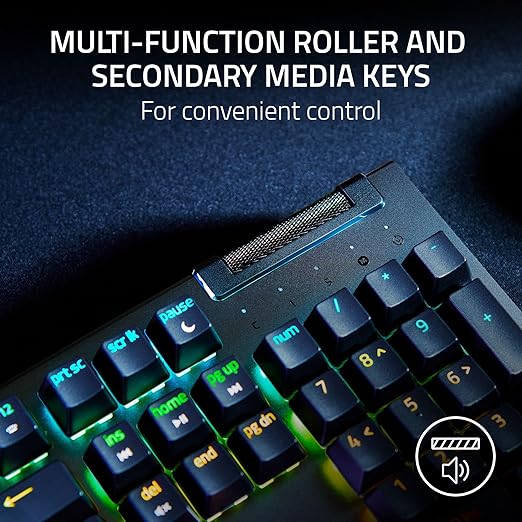 Razer BlackWidow V4 X Mechanical Gaming Keyboard, Yellow Switches, Black | Linear & Silent Switches, 6 Dedicated Macro Keys, Chroma RGB, Doubleshot ABS Keycaps, Roller & Media Controls, Snap Tap - Image 4