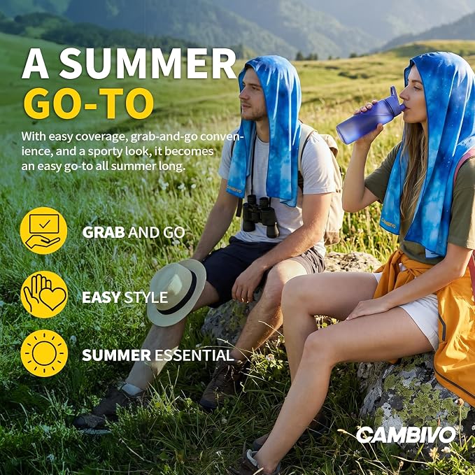 CAMBIVO Cooling Hoodie Towel for Men and Women, Lightweight Breathable Sun Protection Cover for Head, Neck, Ears, Face, Cooling Clothing for Extreme Heat, Sports Outdoors, Travel - Image 9