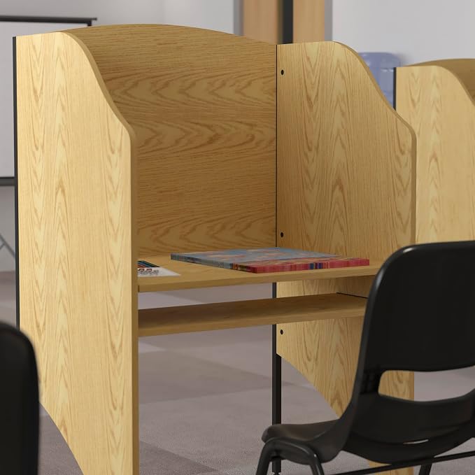 Flash Furniture Kevin Starter Study Carrel in Oak Finish - Image 5