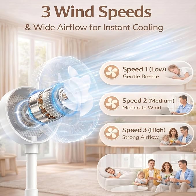 Magnetic Phone Fan, Small Portable Fan & Phone Stand with 360° Flexible Gooseneck, 3 Speeds, Wide Airflow, Rechargeable, Pocket Size for Women, Travel, Beach, Summer Cooling, Makeup Use, White - Image 7