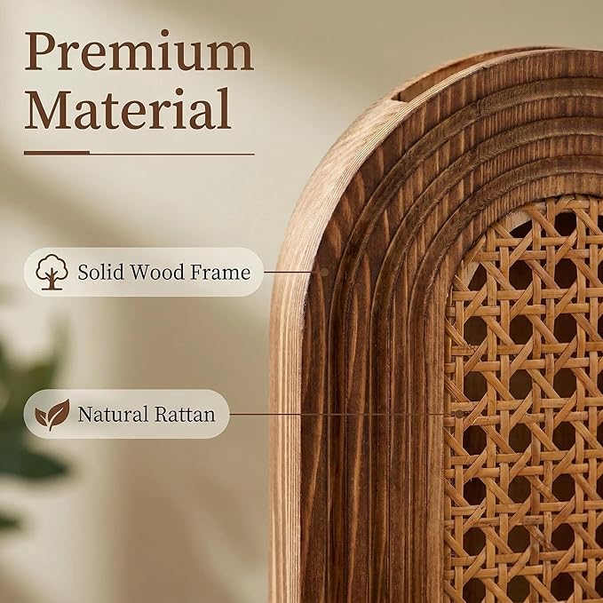 Dnnnii 2 Pack Wooden Wall Vase Set - Brown Finish Hollow Rattan Modern Farmhouse & Boho Wall Decor for Entryway, Hallway, Bathroom, Living Room, Dining Room, Narrow Spaces - Image 3