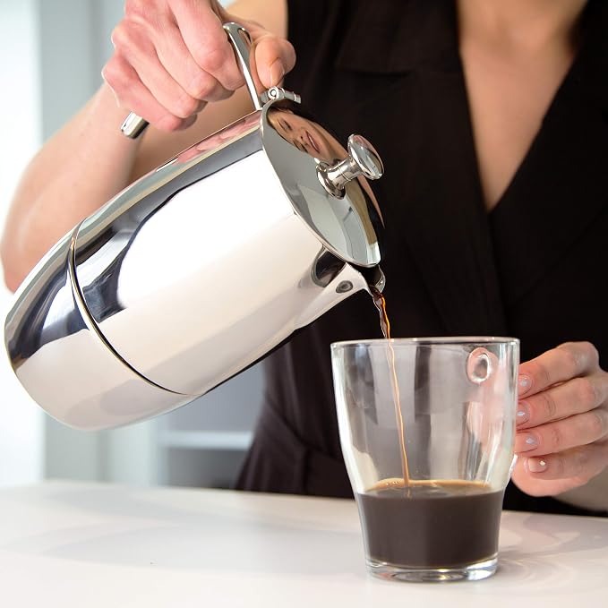 VeoHome Stovetop Espresso Coffee Maker - 10 Cups 500ml Multi-Stove Stainless Steel Induction Moka Pot - Unbreakable and Dishwasher-Safe Italian Style Caffe Machine - Image 8