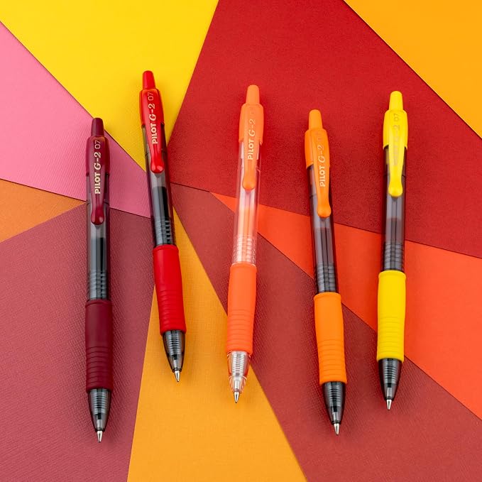 Pilot G2 Premium Gel Roller Pens, G2 Boost Red Pens Pack, The Colors of Energy, 8 Pack Pouch, Fine Point 0.7 mm, Assorted - Image 6