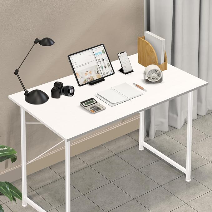 Small Space Writing Desk with Headphone Hooks, Modern Simple Design, Suitable for Study, Home Office and Living Room - Image 2