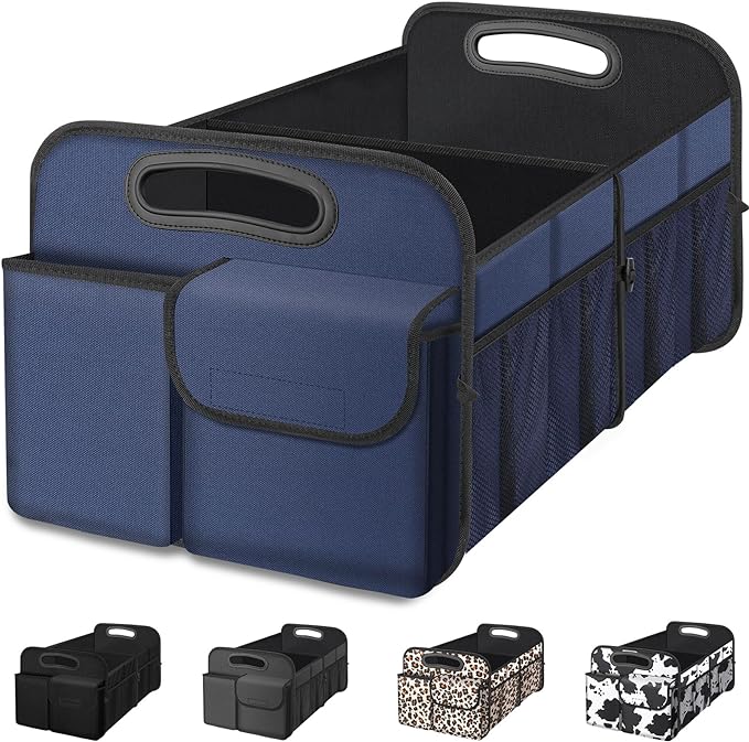 Femuar Car Trunk Organizer, Collapsible, Waterproof, Non-Slip, Blue, 52L, 5 Compartments, Rectangular, Portable, Practical/Functional by GuangzhouTailinTechnologyCo