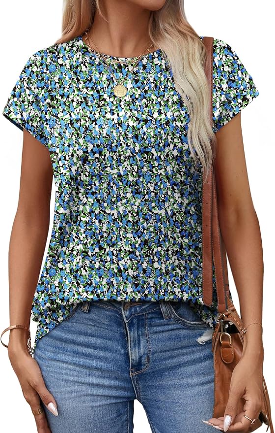 Alaroo Womens Summer Tops Short Sleeve Shirts Crew Neck Tshirt Cute Trendy Tunic Blouses (S-3XL) - Image 3