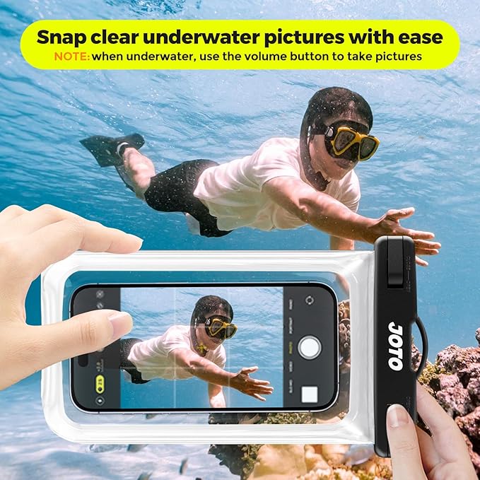 JOTO Up to 7" Universal Waterproof Phone Case for iPhone 17 Air 16 15 14 13 12 11 Plus Pro Max, IPX8 Cellphone Dry Bag XR X SE, Galaxy S23 S22 S21 S20+ S20 S10 Plus Note, Pixel -Clear - Image 7