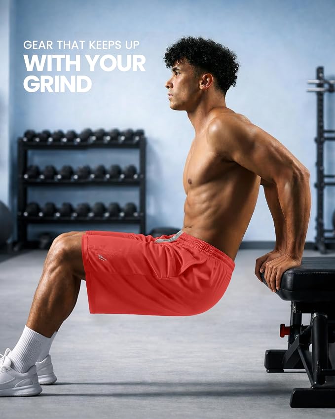 Quick Dry Knit Men's Athletic Shorts Loose-Fit Running Workout Gym Shorts - Image 4