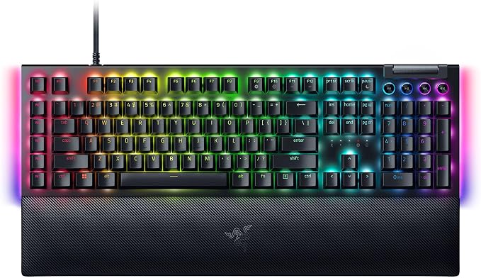Razer BlackWidow V4 Mechanical Gaming Keyboard, Green Switches | Tactile & Clicky Switches, Chroma RGB, 6 Dedicated Macro Keys, Magnetic Wrist Rest, Doubleshot ABS Keycaps, Snap Tap by Unknown