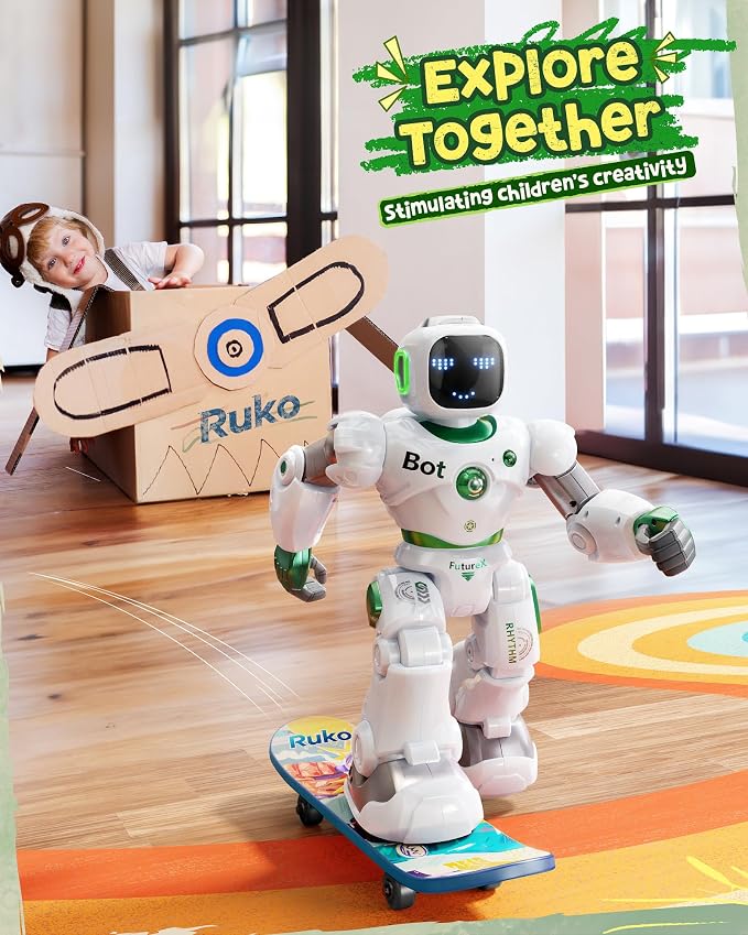 Ruko 1088 Large Remote Control Robot Toys for Kids, Birthday Gift, Green | STEM Programmable Remote Control Robot, Electronics Educational Gifts for Boys & Girls 4 5 6 7 8 9 Year Old - Image 7
