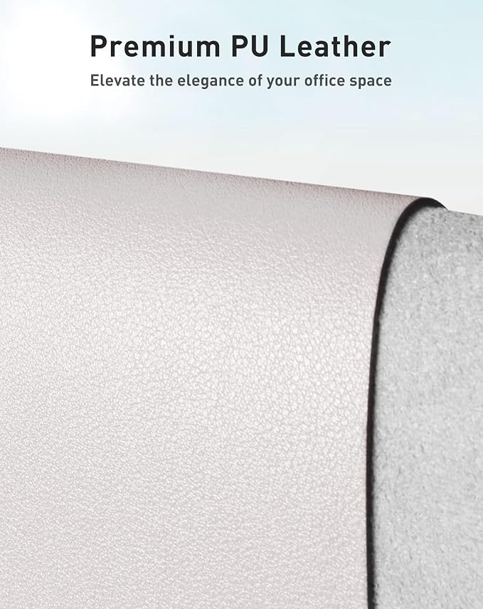 Aothia Faux Leather Desk Mat - Large Mouse Pad, Non-Slip PU Leather Blotter, Waterproof Writing Surface for Office and Home (Pale Lavender White, 40" x 24") - Image 2