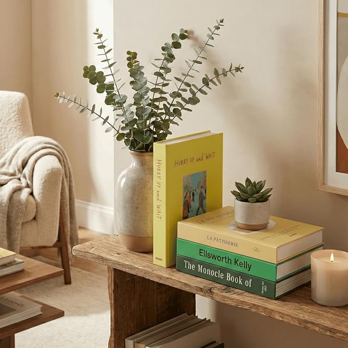 PROBENEX 4 Pcs Decorative Books | Faux Neutral Coffee Table & Shelf Decor | Warm Organic Look for Living Room, Office and Entryway - Not Real, Tool-Free 2-Min Setup - Image 3