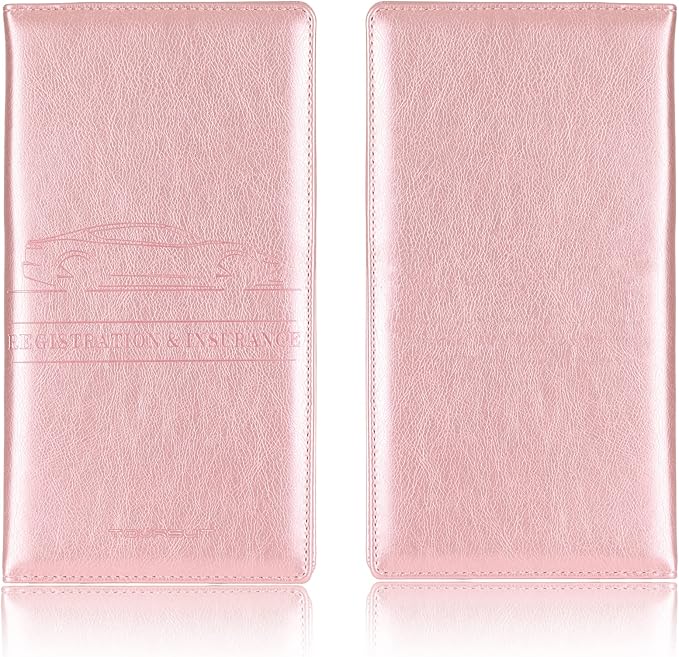 TOURSUIT Car Registration & Insurance Card Holder, Rose Gold | Vehicle License Document Organizer, Glove Box Compartment, Interior Car Accessories, For Women Men - Image 3