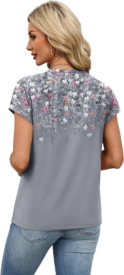 Alaroo Womens Summer Tops Short Sleeve Shirts Crew Neck Tshirt Cute Trendy Tunic Blouses (S-3XL) - Image 5