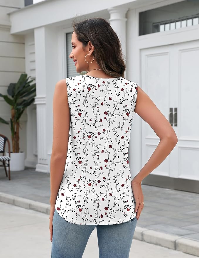 Zeagoo Tank Top for Women V Neck Loose Fit Sleeveless Summer Tops Business Casual Outfits Dressy Blouses Shirts - Image 3