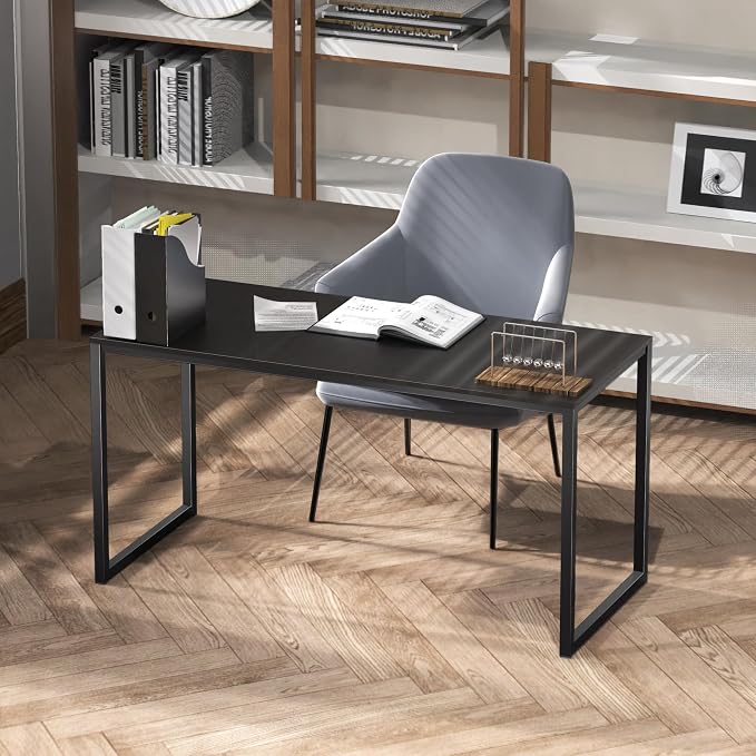 SHW Mission 55-Inch Home Office Computer Desk, Black - Image 9