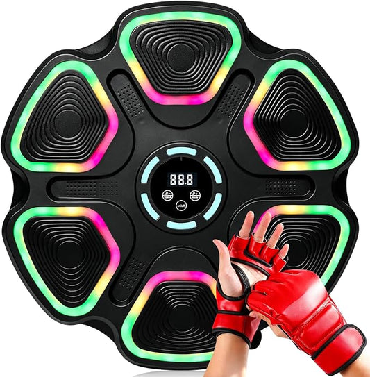 OurStarry Smart Music Boxing Machine for Adults and Kids, Wall Mounted Punching Trainer with Boxing Gloves, LED Electronic Target, 9 Modes and 9 Speeds, Home Gym Workout Equipment by OurStarry