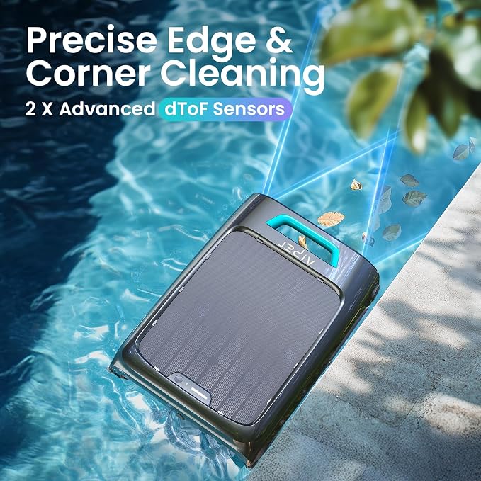 AIPER EcoSurfer S2 Solar Powered Pool Surface Skimmer Robot with APP Support, 24/7 Continuous Cleaning, Dual Charging Modes, Smart Obstacle Avoidance, 150-um Filtration, OTA Upgrade, Blue - Image 3