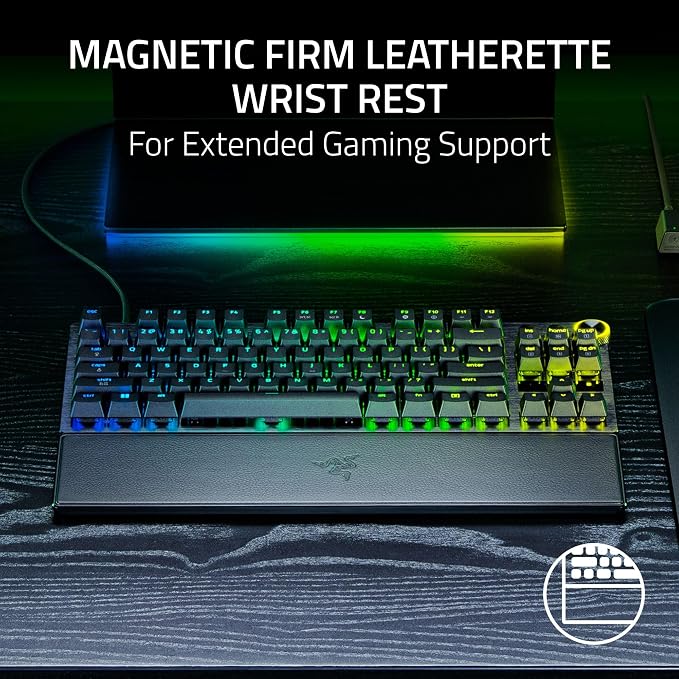 Razer Huntsman V3 Pro TKL 8KHz Esports Gaming Keyboard, Black | Analog Optical Switches Gen 2, 8KHz Polling, Razer Snap Tap, Rapid Trigger, Adjustable Actuation, Media Controls - Image 12
