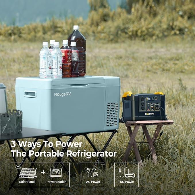 BougeRV Green 23Quart Portable Refrigerator, 12 Volt Fridge 22L, Portable Freezer Compressor Cooler 12/24V DC 110~240 Volt AC for Truck Van RV Camper -8℉~50℉ - Image 5